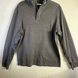 Perry Ellis Portfolio 1/4 Zip Ribbed Pullover Sweater with Nylon